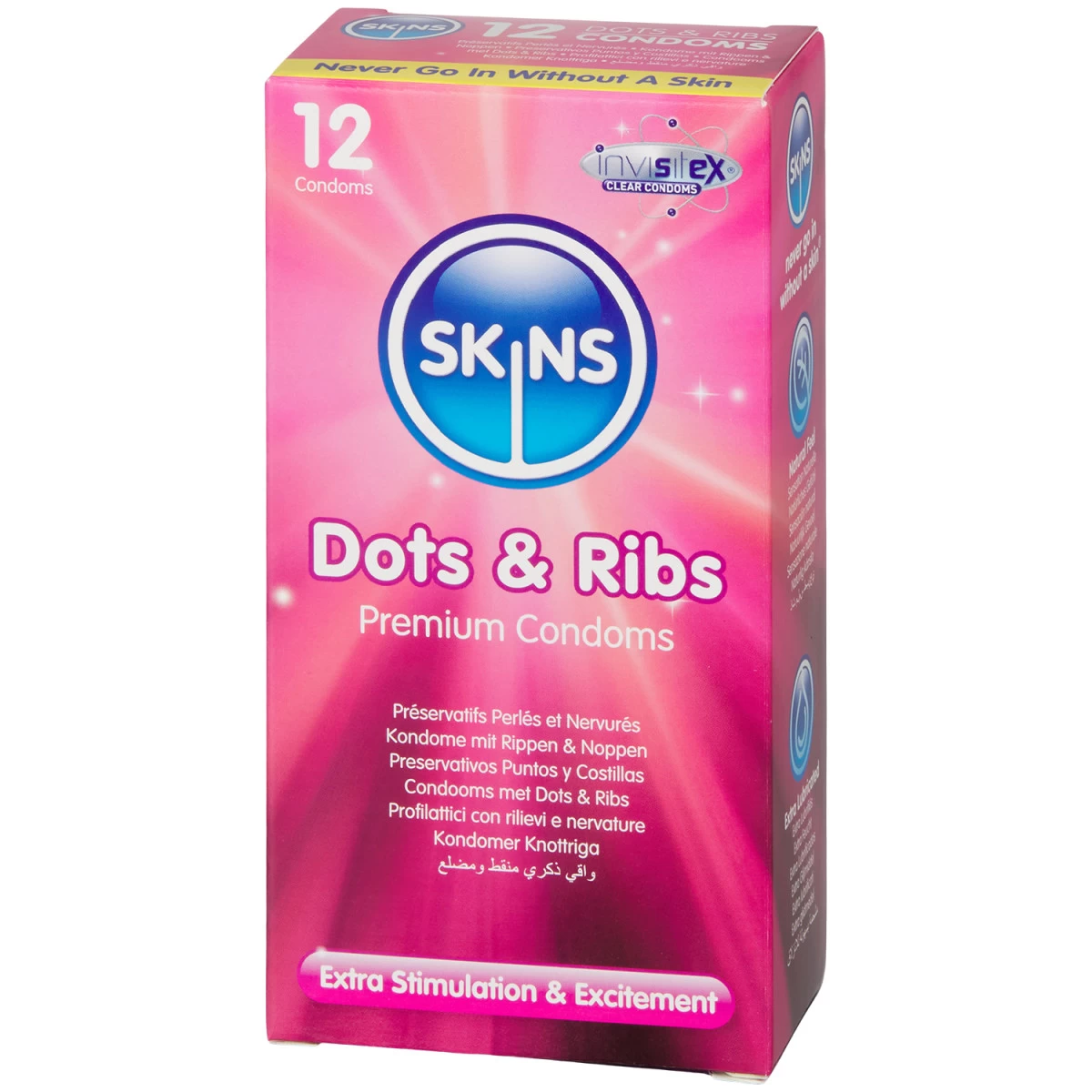 Skins Dots & Ribs Condooms 12 Stuks 1 Skins Dots & Ribs Condooms 12 Stuks