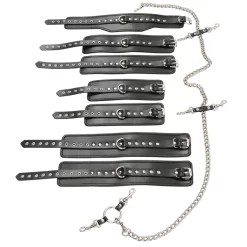 Orion Zado Metal Leather Bondage Set 8 Orion Zado Metal Leather Bondage Set -Sinful 13228 zado metal l nkes t med l der manchetter q100 03