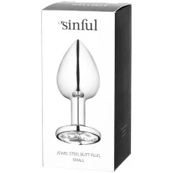 Sinful Jewel Metalen Buttplug Small -Sinful 14530 sinful jewel butt plug i staal lille 10 package q100 1 1