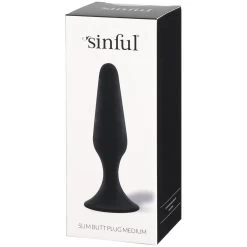 Sinful Slim Buttplug Medium -Sinful 15203 sinful slim butt plug medium 90 pack q100