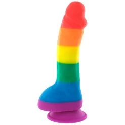 Autoblow Pride Dildo Original Rainbow Siliconen Dildo Met Ballen