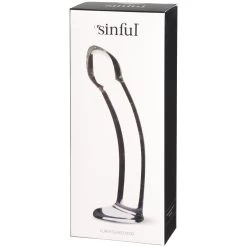 Sinful Curvy Clear Glazen Dildo -Sinful 15921 sinful curvy klar glas dildo 90 pack q100