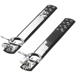 Rimba Metal Locked Leren Verstelbare Enkelboeien 5 Rimba Metal Locked Leren Verstelbare Enkelboeien -Sinful 17310 rimba ankel manchetter i laeder og metal med haengelas 03 q100