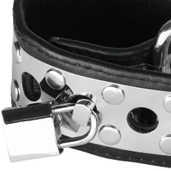 Rimba Metal Locked Leren Verstelbare Handboeien 5 Rimba Metal Locked Leren Verstelbare Handboeien -Sinful 17556 rimba handleds manchetter i laeder og metal med haengelas 02 q100