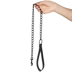 Obaie Kunstleren Halsband Met Ketting -Sinful 19442 obaie imiteret laeder halsband med kaede 51 hand q100