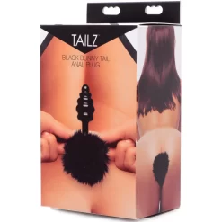 XR Brands Tailz Black Bunny Tail Buttplug -Sinful 19696 tailz black bunny tail anal plug 01