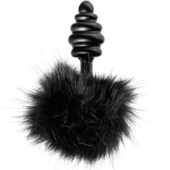 XR Brands Tailz Black Bunny Tail Buttplug