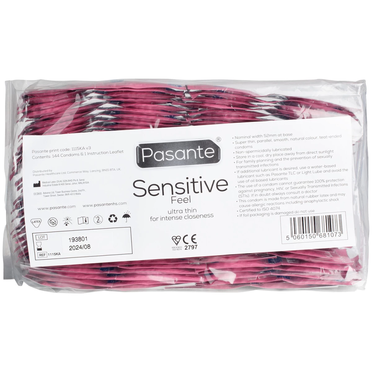 Pasante Sensitive Feel Ultra Thin Condooms 144-Pack 1 Pasante Sensitive Feel Ultra Thin Condooms 144-Pack