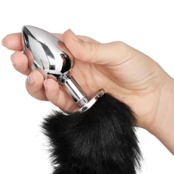 Furry Fantasy Black Panther Buttplug Met Staart -Sinful 20953 furry fantasy black panther tail butt plug 50 hand q100