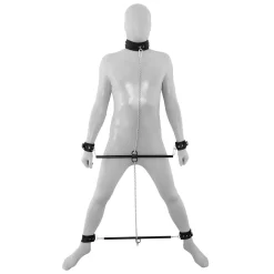 Kiotos Prisoner Spreidstangen Met Kettingen En Lederen Handboeien -Sinful 21703 kiotos spredest nger med k der og l der manchetter q100 05