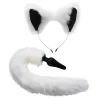 XR Brands Tailz White Fox Tail Buttplug En Oren