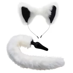 XR Brands Tailz White Fox Tail Buttplug En Oren
