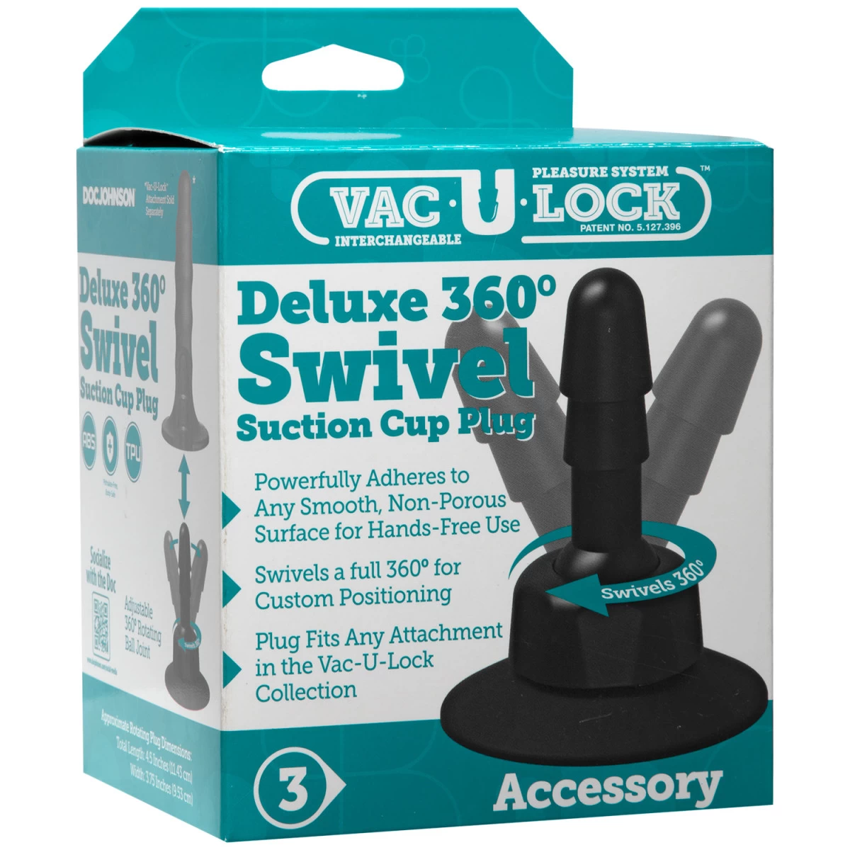 Doc Johnson Vac-U-Lock Deluxe 360 Graden Zuignap 6 Doc Johnson Vac-U-Lock Deluxe 360 Graden Zuignap - Afbeelding 6