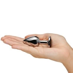 Sinful Black Jewel Metalen Buttplug Small -Sinful 23040 sinful black jewel stal butt plug lille 05 hand q100