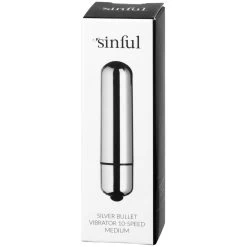 Sinful Silver Bulletvibrator 10-speed Medium -Sinful 23077 sinful silver bullet vibrator 10 speed medium 10 package q100