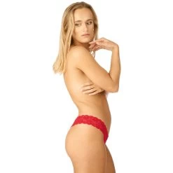 NORTIE Malin Red Orgasm Kruisloze Parel G-string -Sinful 23192 nortie malin bundlos orgasme perle g streng limited edition 37 model q100