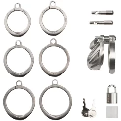 Bon4Micro Roestvrijstalen Kuisheidskooi -Sinful 23853 bon4 micro metal chasity cage 06 q100