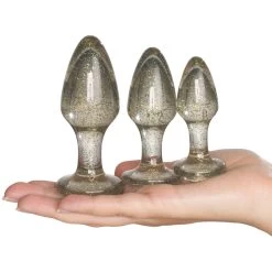 Ouch! Glitter Buttplug Set -Sinful 24689 ouch butt plug set 50 hand q100