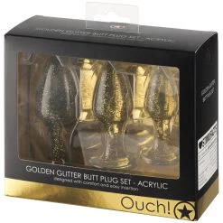 Ouch! Glitter Buttplug Set -Sinful 24689 ouch butt plug set 90 pack q100