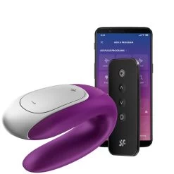Satisfyer Double Fun Koppelvibrator Met Afstandsbediening En App -Sinful 25085 satisfyer double fun couples vibrator violet 01 app q100