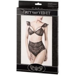 Grey Velvet Kanten Bh-set Met Kapmouwtjes 5 Grey Velvet Kanten Bh-set Met Kapmouwtjes -Sinful 25218 grey velvet cap sleeved lace bra set 90 pack