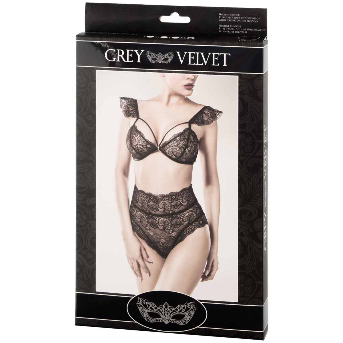 Grey Velvet Kanten Bh-set Met Kapmouwtjes 3 Grey Velvet Kanten Bh-set Met Kapmouwtjes - Afbeelding 3