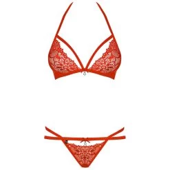 Obsessive Red Kanten String En BH Set -Sinful 25877 obsessive red lace and string bra set 03 product q100