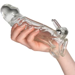 Orion You2Toys Crystal Clear Penis Sleeve Met Vibrerende Konijnenoren -Sinful 26264 you2toys chrystal skin penis sleeve with vibration 23 cm 50 hand q100