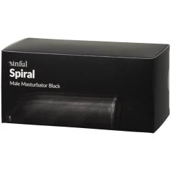 Sinful Spiral Black Masturbator -Sinful 26628 sinful spiral male masturbator black 90 pack q100