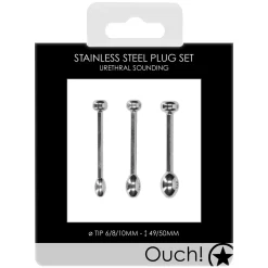 Ouch! Nail Metal Urethral Sound Plugset -Sinful 26799 ouch metal urethal sound nail plug set 90 pack q100