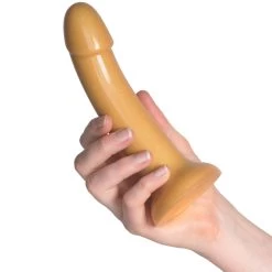 Baseks Sparkling Gold Siliconen Dildo Met Zuignap 18 Cm -Sinful 26841 baseks sparkling gold silicone dildo 50 hand q100 1