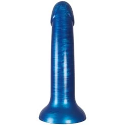 Baseks Metallic Blue Siliconen Dildo Met Zuignap 18 Cm -Sinful 26843 baseks metallic blue silicone dildo 03 product q100