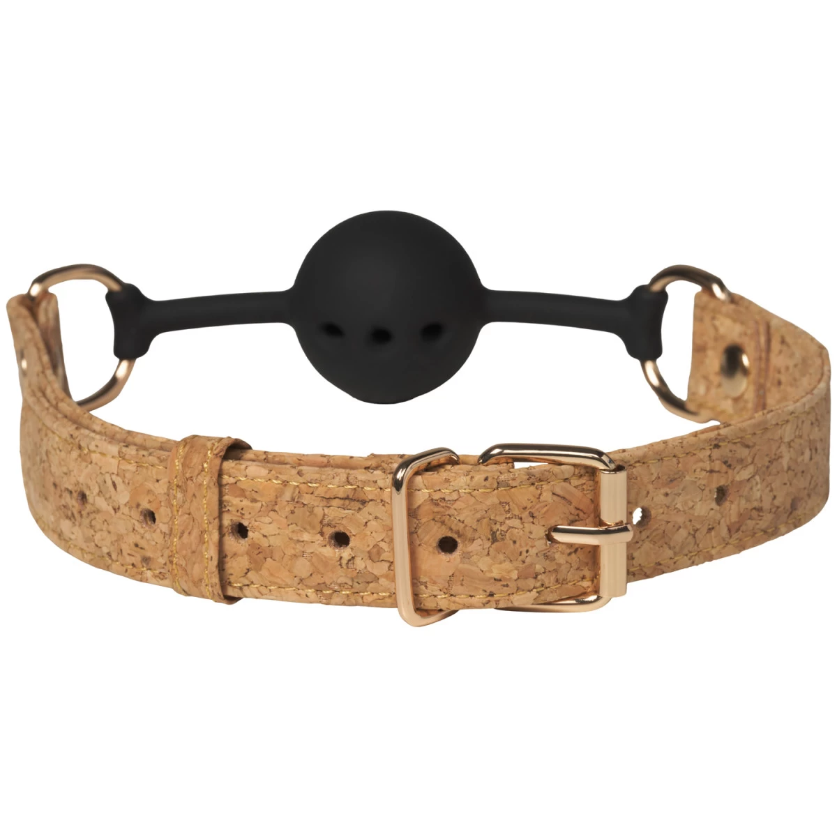 Orion Vegan Fetish Strap Ballgag Van Kurk - Afbeelding 2