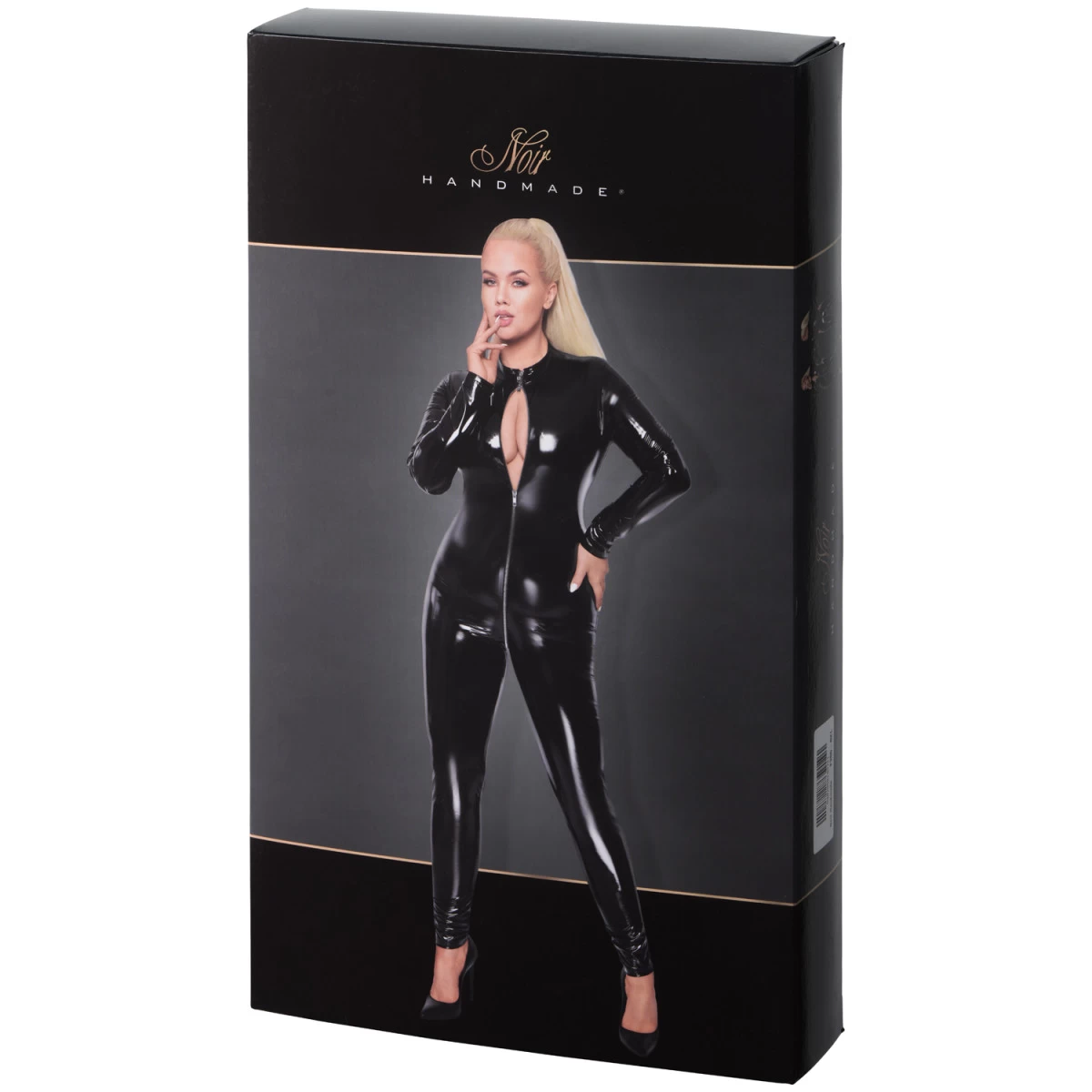 Noir Handmade Latex Catsuit Met Rits Plus Size 3 Noir Handmade Latex Catsuit Met Rits Plus Size - Afbeelding 3