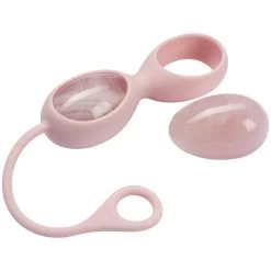 Le Wand Yoni Rose Quartz Dubbele Kegelballen -Sinful 27101 le wand yoni quartz double kegel balls 03 product q100