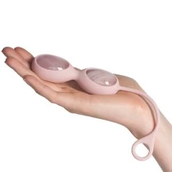 Le Wand Yoni Rose Quartz Dubbele Kegelballen -Sinful 27101 le wand yoni quartz double kegel balls 50 hand q100