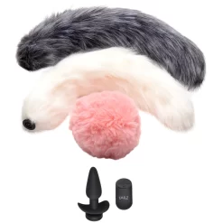 XR Brands Tailz Snap On! Vibrerende Buttplug Met Afstandsbediening En 3 Staarten