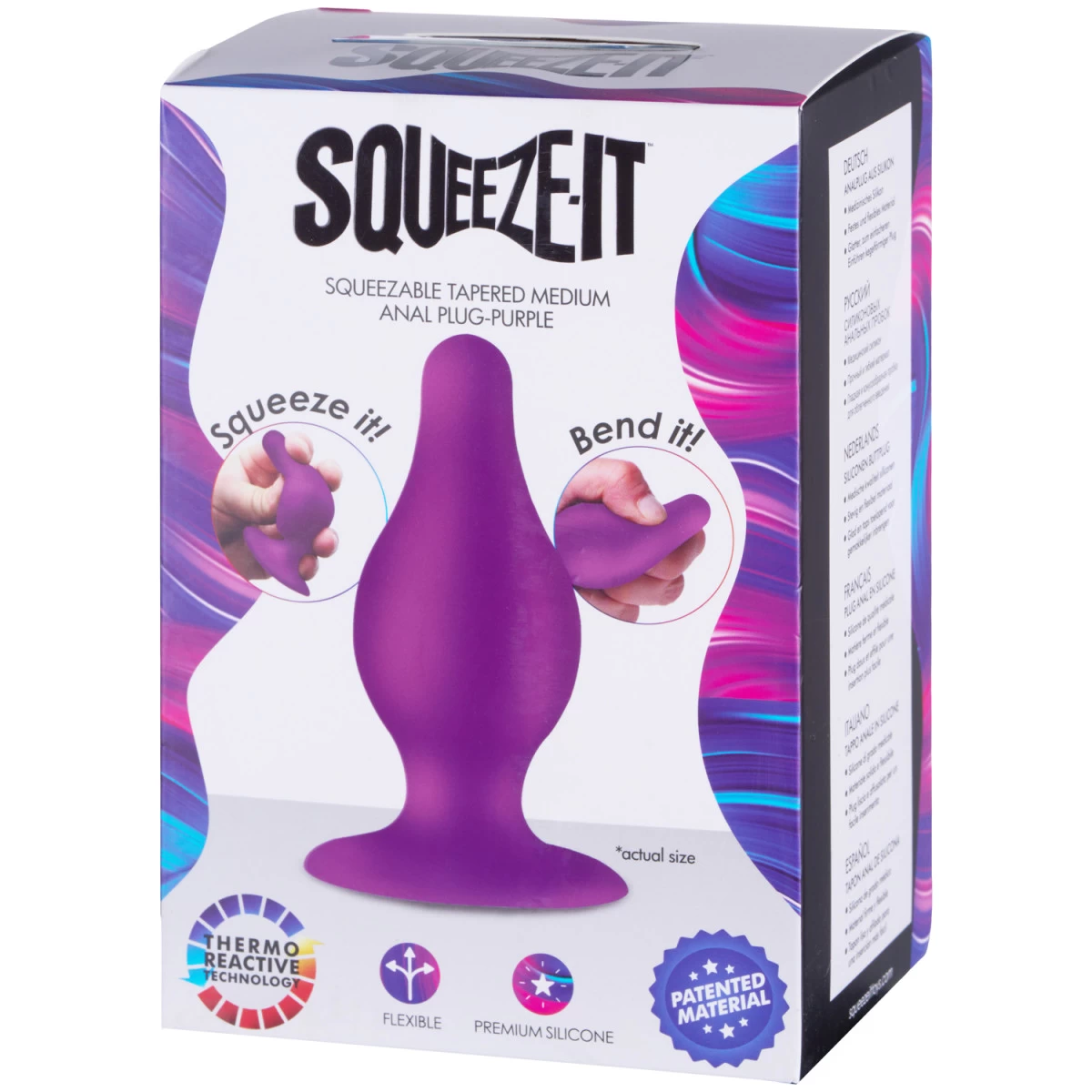 XR Brands Squeeze-It Squeezable Buttplug Medium 6 XR Brands Squeeze-It Squeezable Buttplug Medium - Afbeelding 6