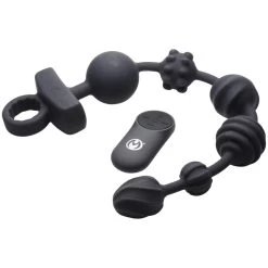 XR Brands Master Series Dark Rattler Vibrerende Anale Kralen Met Afstandsbediening