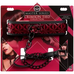 XR Brands Master Series Crimson Tied Halsband Met Riem -Sinful 27452 master series crimson tied collar with leash 90 pack q100