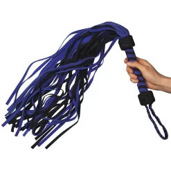 XR Brands Strict Leather Blue Suede Flogger -Sinful 27455 strict leather blue suede flogger 50 hand q100