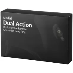 Sinful Dual Action Oplaadbare Cockring Met Afstandsbediening -Sinful 27799 sinful dual action rechargeable remote controlled love ring 90 pack q100