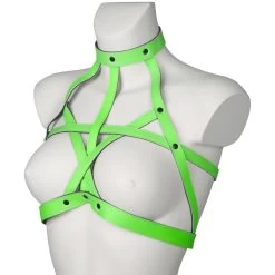 Shots Ouch! Glow In The Dark BH Harnas -Sinful 27804 ouch glow in the dark chest harness 02 product q100
