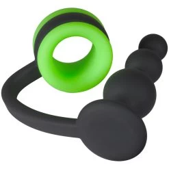 Shots Ouch! Glow In The Dark Beaded Buttplug Met Cockring -Sinful 27817 ouch glow in the dark butt plug with cock ring 03 product q100