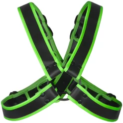 Shots Ouch! Glow In The Dark Kruis Borstharnas -Sinful 27866 ouch glow in the dark cross chest harness 08 product q100