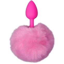 Baseks Pink Furry Bunny Tail Buttplug