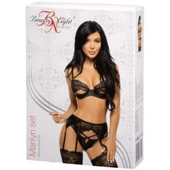 Beauty Night Marilyn BH En Jarretel Set -Sinful 28165 kotek beige hold up stockings 90 pack q100