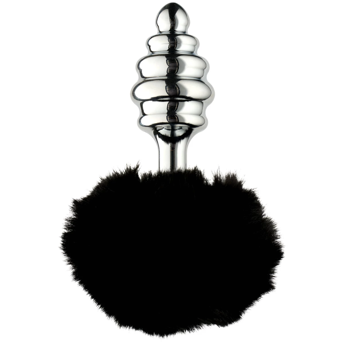 Alive BDSM Line Black Fluffy Twist Metalen Buttplug Large 1 Alive BDSM Line Black Fluffy Twist Metalen Buttplug Large