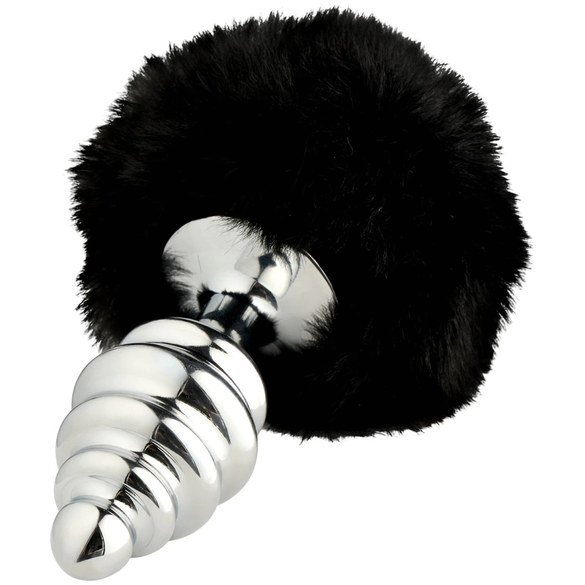 Alive BDSM Line Black Fluffy Twist Metalen Buttplug Large 2 Alive BDSM Line Black Fluffy Twist Metalen Buttplug Large - Afbeelding 2